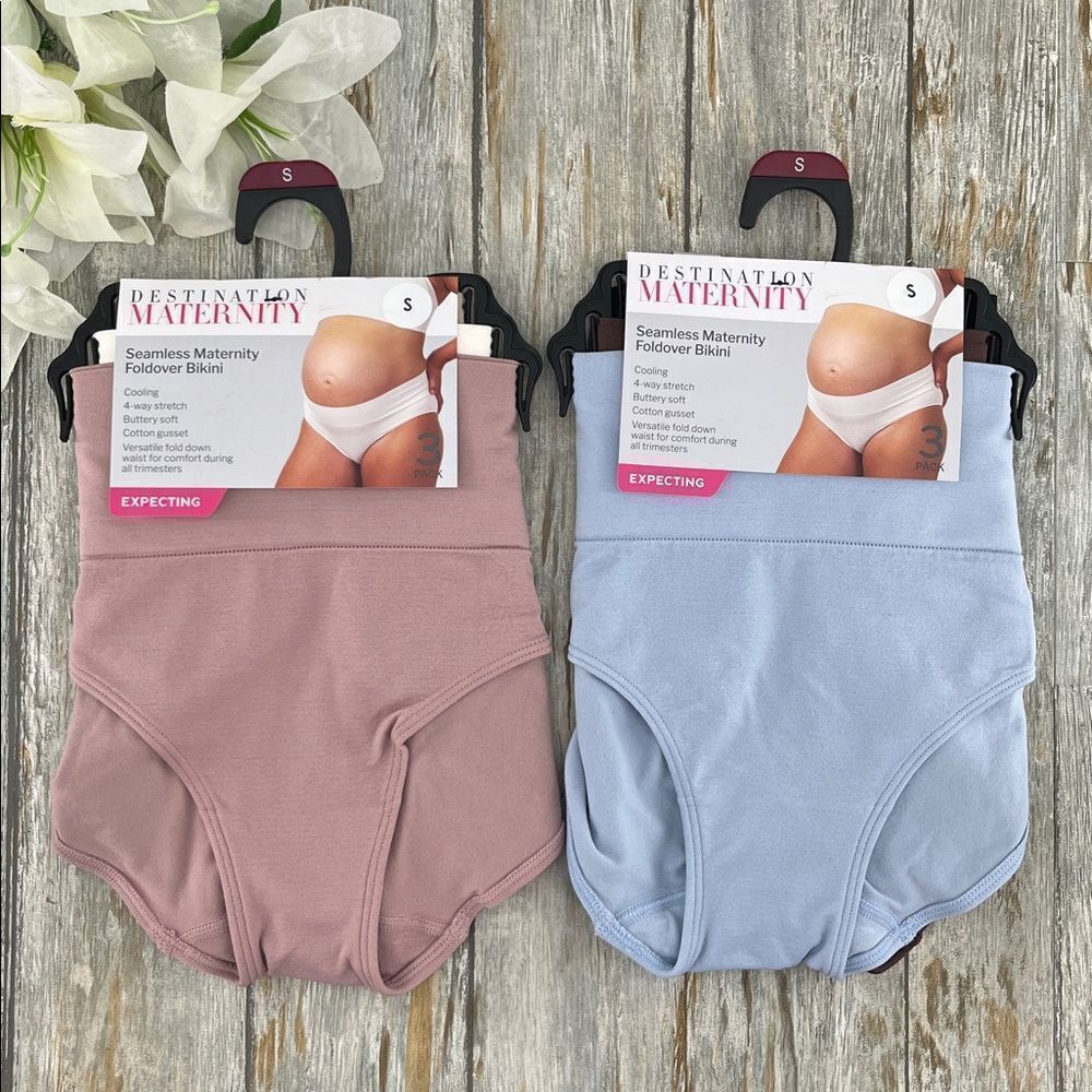 Women’s Destination Maternity Foldover Bikini Panty 2, 3-Packs Size S